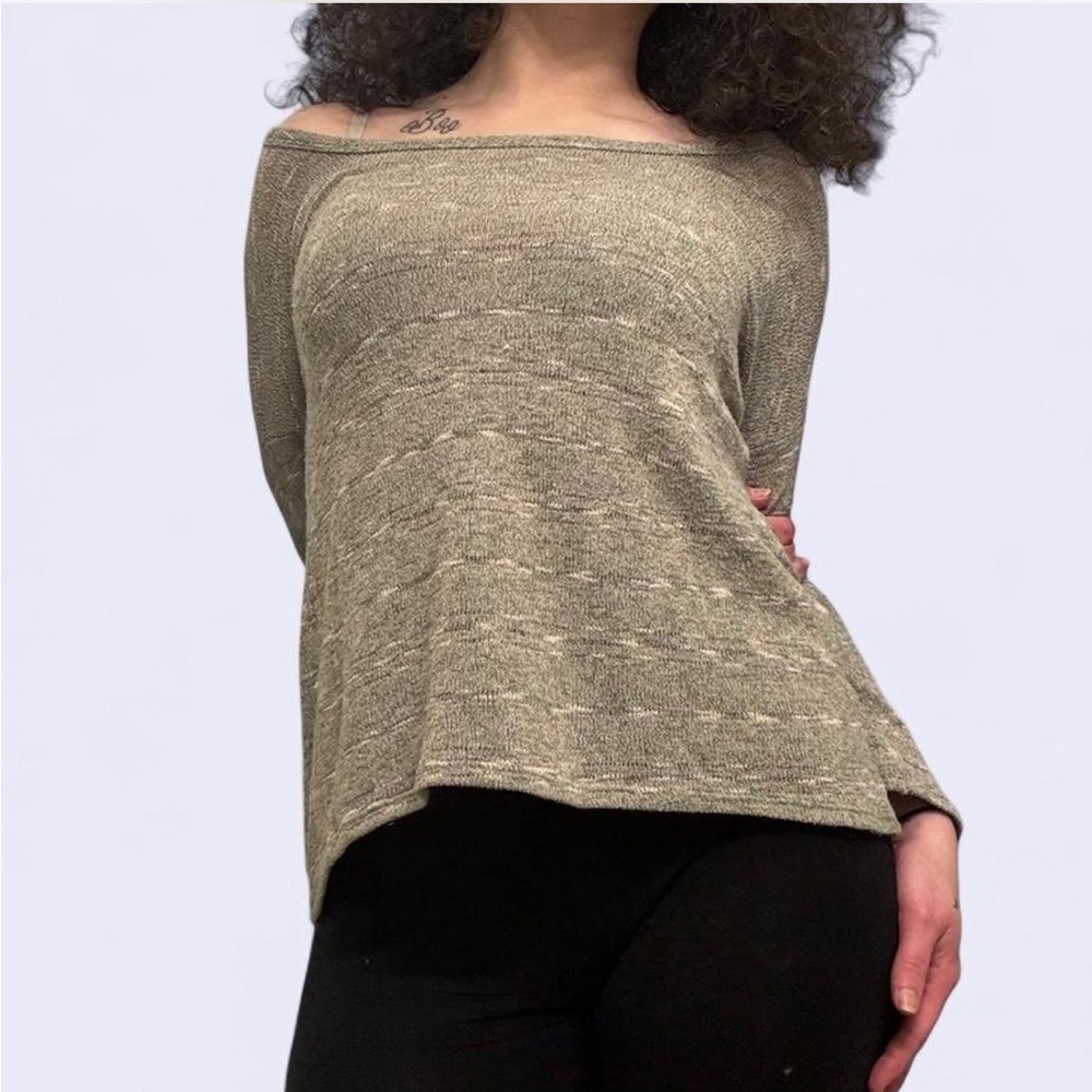 Charming Charlie Sage Green Button Back Knit Tunic